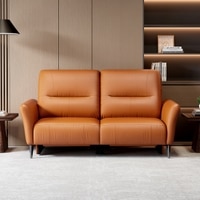 Orchard Three Seater Motorized Leather Recliner in Savana Tan Brown Colour
