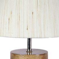 Annie Off White Fabric Shade Table Lamp with Natural Wooden Base