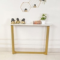 Linden Console Table in Stainless Steel Mirror Gold Finish