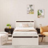 Pollo Engineered Wood Single Bed Without Storage (Wenge & White)