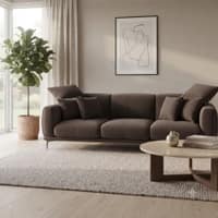 Regalon Low Profile 4 Seater Sofa with Slim Metal Legs Brown