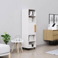 Hexa Engineered Wood Bookshelf Multipurpose Wooden Storage Rack in Frosty White Colour
