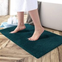 Kiara Blue Solid Natural Fiber 30x18 inches Anti-Skid Bath Mat