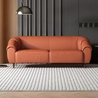 Zenith 3 Seater Leather Sole in Warm Brown Colour