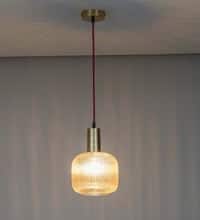 DEMARIUS Amber Glass Single Light Hanging Pendant