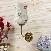 Devansh Metal Electric Wall Light in Gold Colour with Multicolor Shade Count of 1 Light