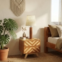 TallBoy Wooden Table Lamp with Brown Base and Premium White Fabric Lampshade