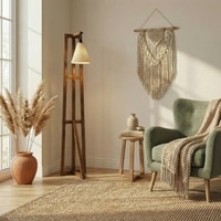 Achille Beige Jute Floor Lamp with Beige Jute Base