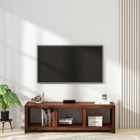 Sheesham Wood TV Unit in Scratch Resistant Provincial Teak Finish For TVs Up To 55 Inches