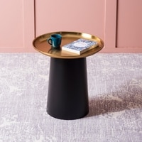 Lustrous Iron Side Table in Gold Colour