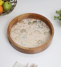 Hummingbird Garden Round Tray for Kitchen Organization - Large (1 Piece)