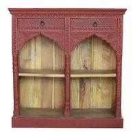 Casventa Solid Wood Bookshelf In Red Wine Finish