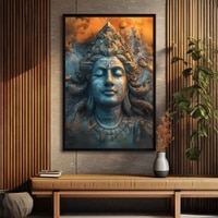 The Castle Decor Lord Shiva Wall Painting Framed Artwork 20x30 Inch Style 2