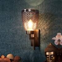 Eliante Tau Iron Wall Light With Glass In Antique Gold Colour