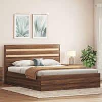 Rodrigues King Size Box Storage Bed in Rolex Brown Finish