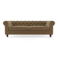 Winchester Luxe 3 Seater Fabric Sofa in Fawn Velvet Colour