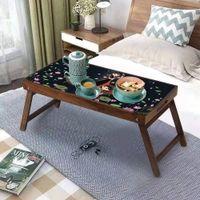 Three Amigas Solid Wood Bookshelf and Serving Tray In Multicolour