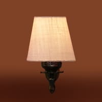 Devansh Metal Electric Wall Light in Antique Gold Colour with White Shade Count of 1 Light