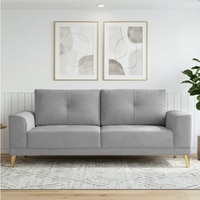 Nency Velvet 3 seater Sofa Grey