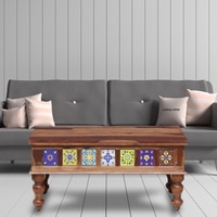 Sheesham Wood Large Coffee Table In Rustic Teak Finish