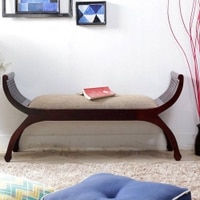 Lenoire  Sheesham Wood Bench In Walnut Finish