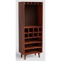 Avalon Solid Wood Bar Cabinet in Teak Finish