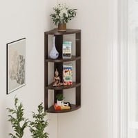 BLUEWUD Alba Engineered Wood Multipurpose Wall Decor Floating & Free Standing Shelf Display Rack Decorative Hall D�cor for Living Room Home Furniture (3 Shelves) (Wenge)