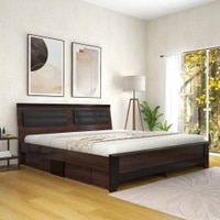 Ryouta Engineered Wood King Size Box Storage Bed In Wenge Finish