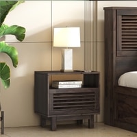 Cambry Solid Wood Bedside Table In American Walnut Finish