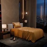 Stoa Paris Single Bedsheet with 1 Pillow Cover sheet with Eternal Glow Gold