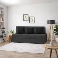 Sleep Spa Foldable 3 Seater Double Foam Fold Out Sofa Cum Bed in Dark Grey Colour