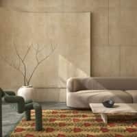 Jaipur Rugs Soft Ethnic Floral Wool 5x8 Feet Nugget Gold And Walnut Dhurrie Carpet