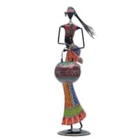 Desert Art Metal Handpainted Lady Figurine with Tealight Holder