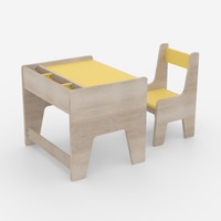Topolino Toddler Activity Table & Chair in Oak and Yellow