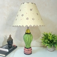 Gada Dotted Wooden Table Lamp in Multicolor
