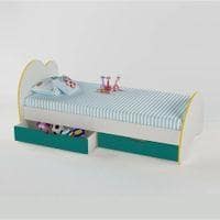 Cloud Tails Engineered Wood Drawer Storage Bed in Multi Coloured Colour