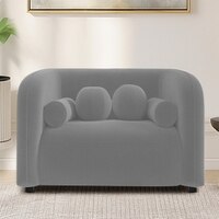 Homro Velvet 1 Seater Sofa in Grey Colour