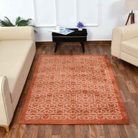 Multicolor Geometric Machine Made Polyester 5 X 7 Feet Carpet