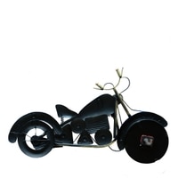 Metal Handpainted Decorative Speed 8'' Bike Wall Hanging Decorative Showpiece Clock In Blue Color By Craft Tree