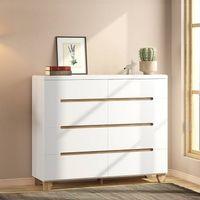 Oslo Engineered Wood Chest of 8 Drawers in White Finish