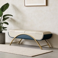 The Soho Cradle Metal Bench in White Finish