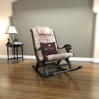 Kerensa Solid Wood Rocking Chair in Beige printed Colour