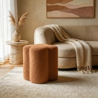 Remi Pouffee In Rust Boucle Colour