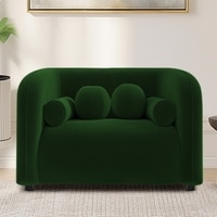 Homro Velvet 1 Seater Sofa in Green Colour
