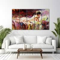 The Castle Decor Abstract Art Wall Painting Wooden Framed Digital Painting 27x48 Inch (Style 27)