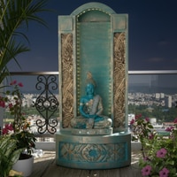 Aquagold Fiber Glass Slate Ganesha Indoor Water Fountain
