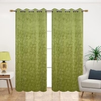 Velvet Floral Emboss Pack of 2 Blackout Window Curtains