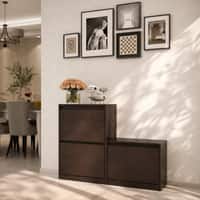 Kamiya Engineered Wood Shoe Rack In Columbian Walnut Finish