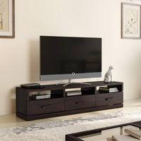 Carmond Solid Wood Free Standing TV Unit in Mahogany Finish