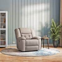 Theo Single Seater Motorized Recliner In Taupe Grey Fabric